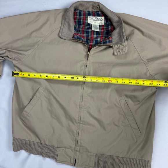 Eddie Bauer Men's Vintage Khaki Bomber Jacket Plaid Lined Made USA Size Large - Picture 5 of 6